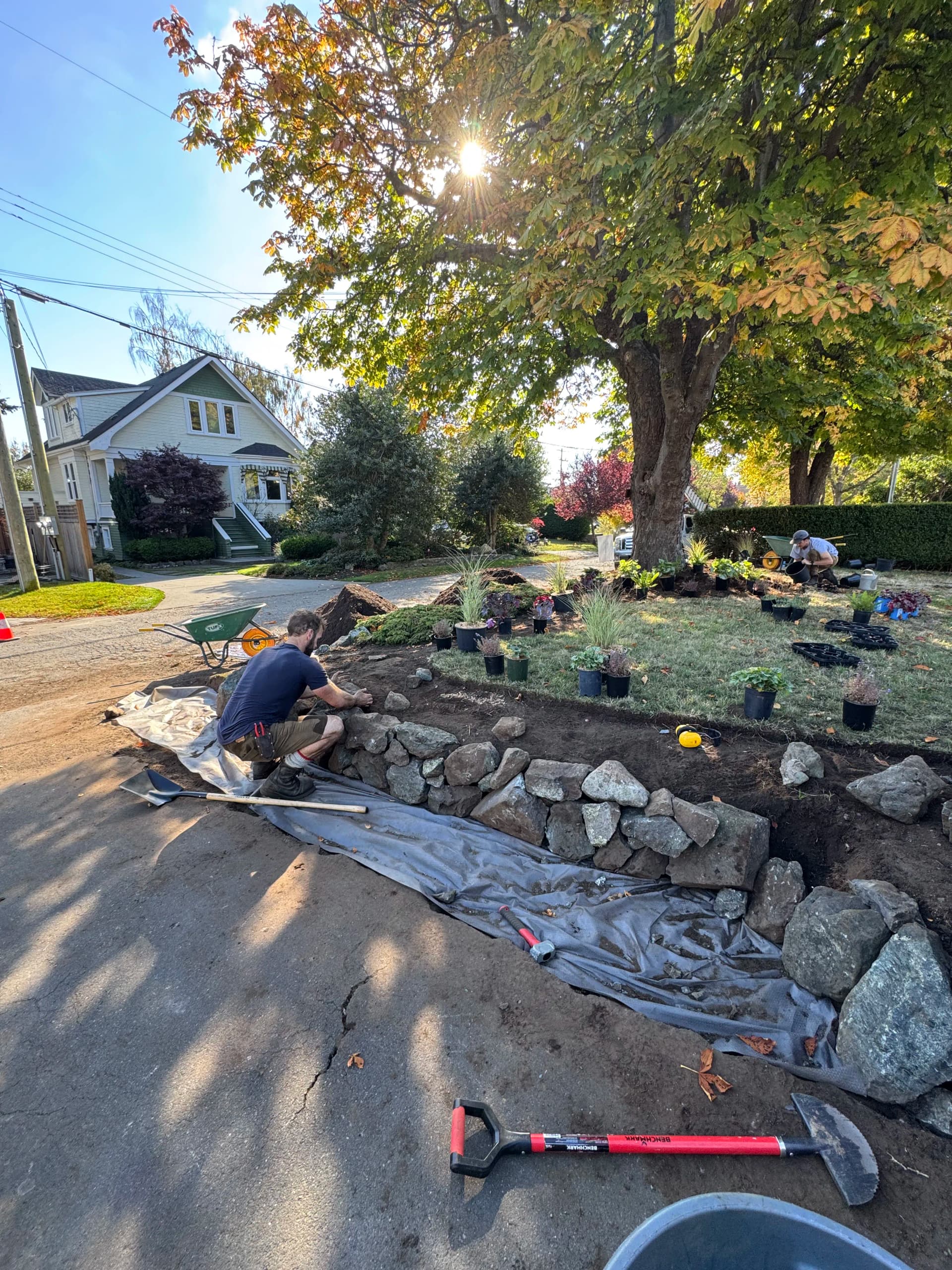 Gallery photos for Rock Wall Rebuild That Opened Up the Driveway in Victoria: Image #3