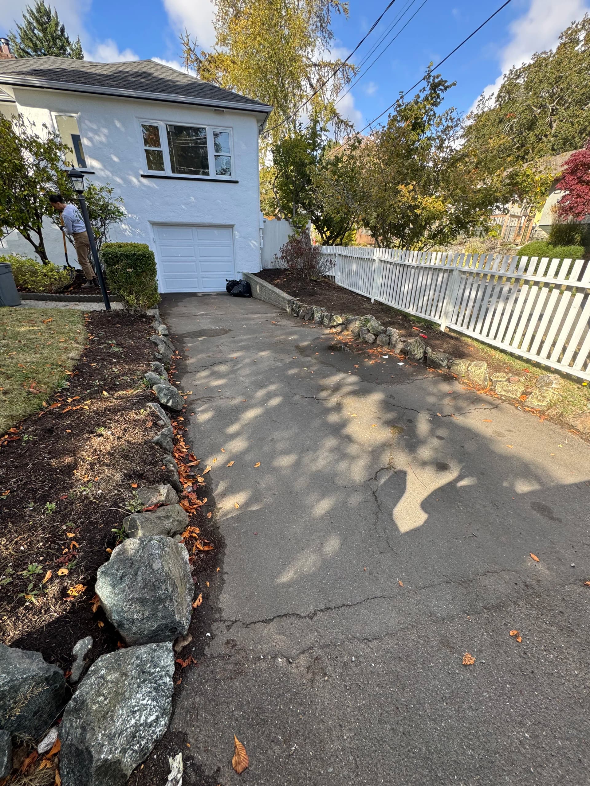Gallery photos for Rock Wall Rebuild That Opened Up the Driveway in Victoria: Image #1