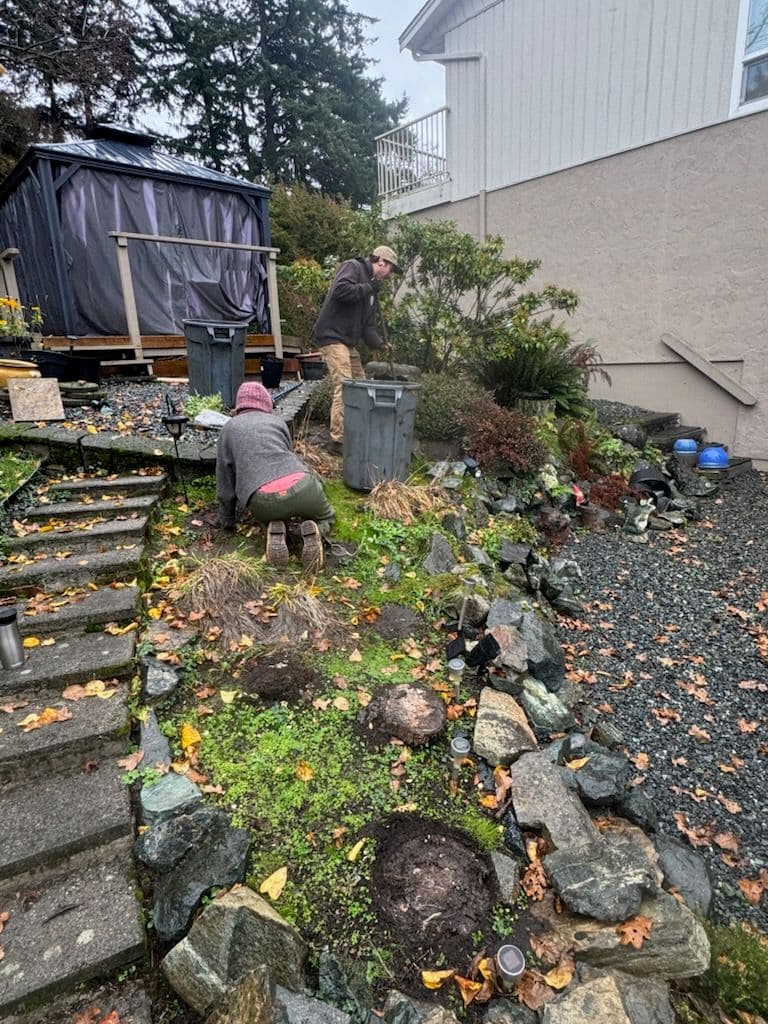 Gallery photos for Backyard River Rock Installation for a Cozy Gazebo Retreat: Image #1