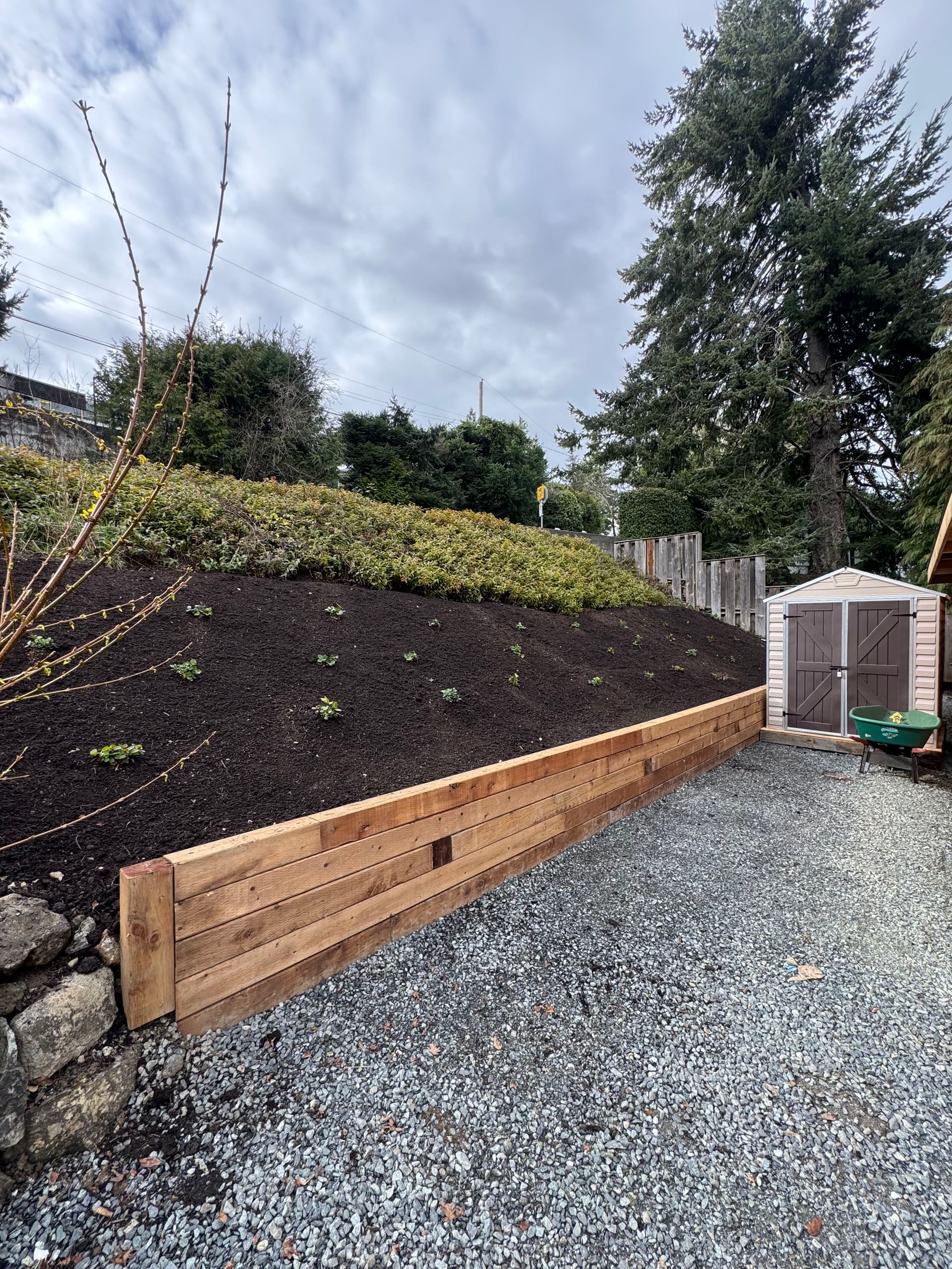 Garden Slope Transformation with Retaining Wall image