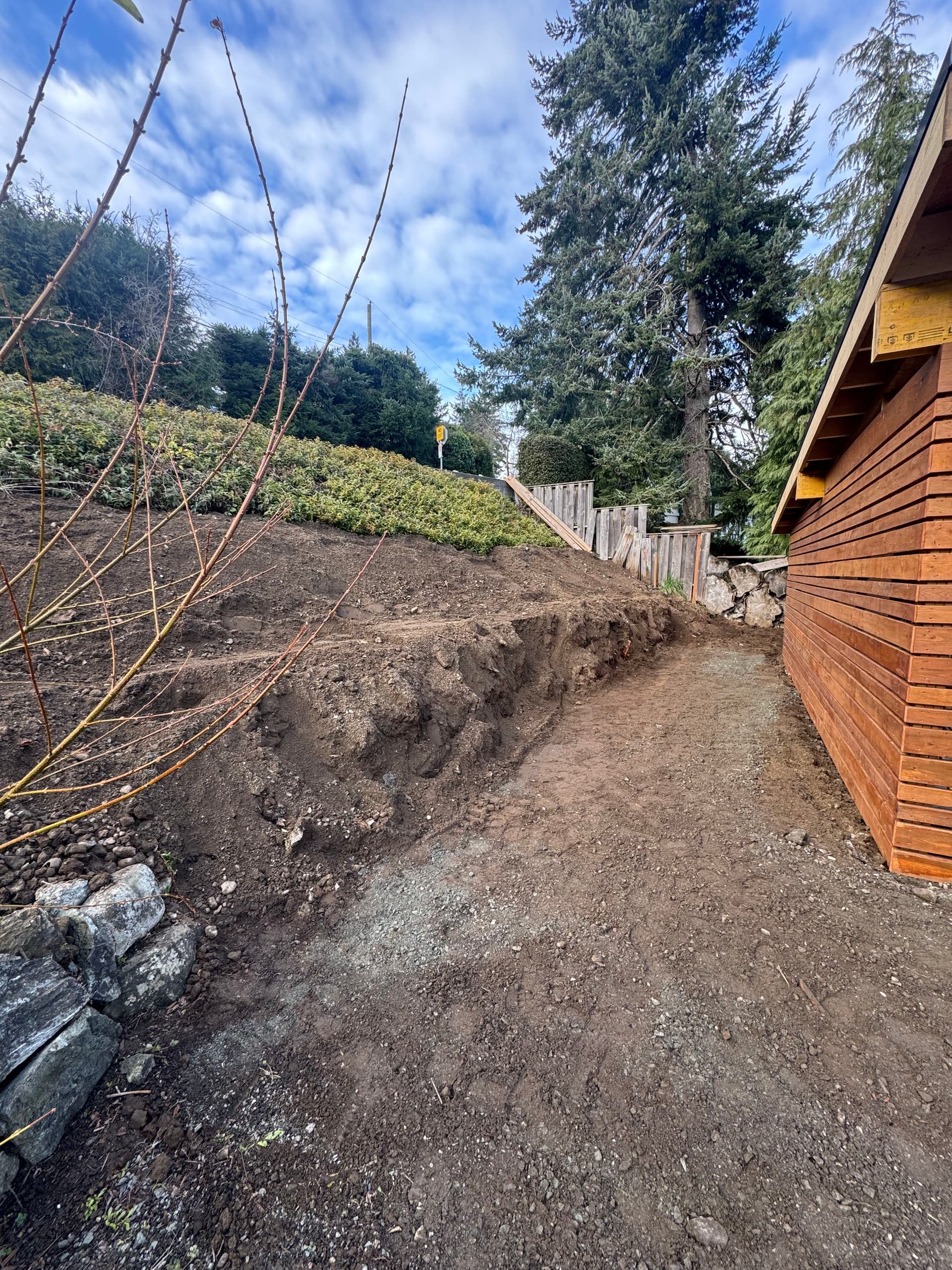 Gallery photos for Garden Slope Transformation with Retaining Wall: Image #1
